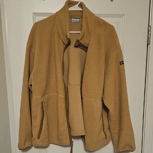 Columbia Womens Camel Zip-Up Fleece Sweater